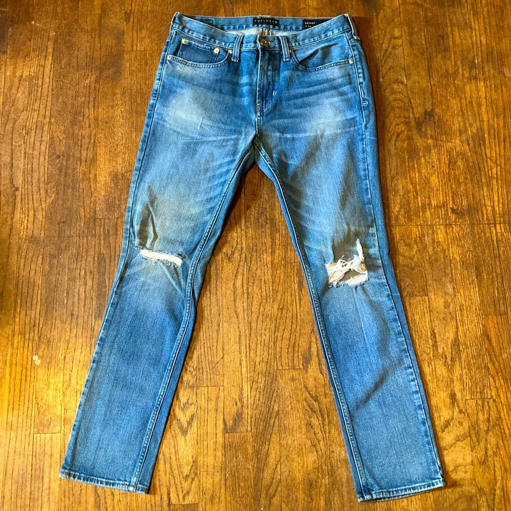 Stylish Blue Distressed Men's Jeans Skinny 31x30 31 30 Men’s Men Slim Denim